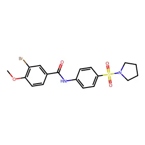 3-bromo-4-methoxy-N-[4-(pyrrolidin-1-ylsulfonyl)phenyl]benzamide structure
