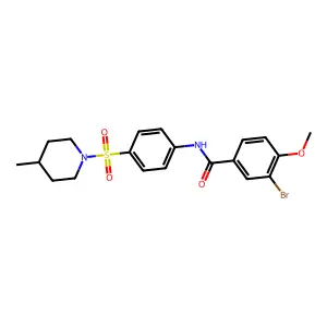 3-bromo-4-methoxy-N-(4-((4-methylpiperidin-1-yl)sulfonyl)phenyl)benzamide structure