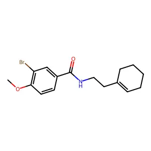 3-bromo-N-[2-(1-cyclohexen-1-yl)ethyl]-4-methoxybenzamide structure