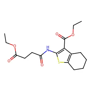 ethyl 2-[(4-ethoxy-4-oxobutanoyl)amino]-4,5,6,7-tetrahydro-1-benzothiophene-3-carboxylate structure