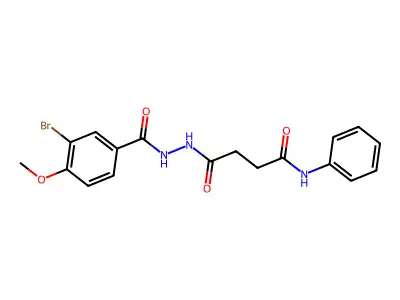 4-[2-(3-bromo-4-methoxybenzoyl)hydrazino]-4-oxo-N-phenylbutanamide structure
