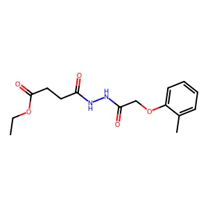 Ethyl 4-{2-[(2-methylphenoxy)acetyl]hydrazino}-4-oxobutanoate structure