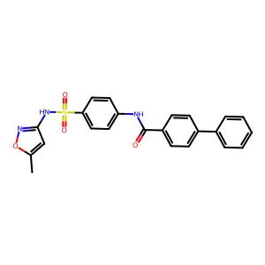 N-[4-[(5-methyl-1,2-oxazol-3-yl)sulfamoyl]phenyl]-4-phenylbenzamide structure