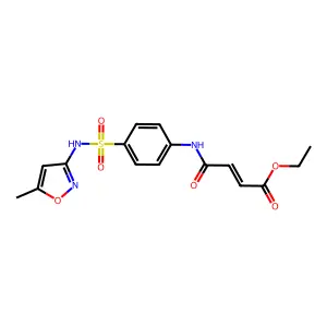 (E)-ethyl 4-((4-(N-(5-methylisoxazol-3-yl)sulfamoyl)phenyl)amino)-4-oxobut-2-enoate structure