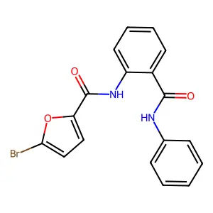 N-[2-(anilinocarbonyl)phenyl]-5-bromo-2-furamide structure