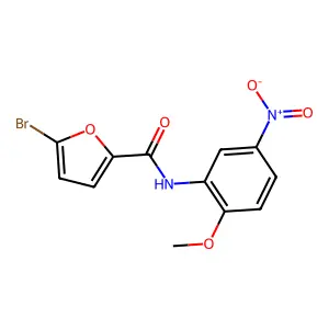 5-bromo-N-(2-methoxy-5-nitrophenyl)furan-2-carboxamide structure