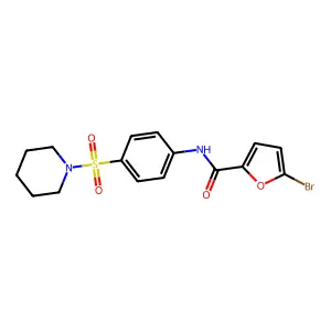 5-bromo-N-[4-(1-piperidinylsulfonyl)phenyl]-2-furamide structure