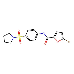 5-bromo-N-[4-(1-pyrrolidinylsulfonyl)phenyl]-2-furamide structure