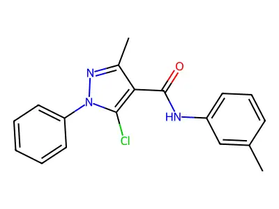 5-chloro-3-methyl-N-(3-methylphenyl)-1-phenylpyrazole-4-carboxamide structure