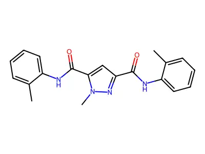 1-methyl-N~3~,N~5~-bis(2-methylphenyl)-1H-pyrazole-3,5-dicarboxamide structure