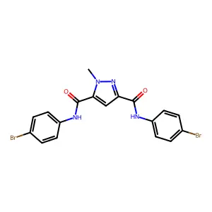 3-N,5-N-bis(4-bromophenyl)-1-methylpyrazole-3,5-dicarboxamide structure