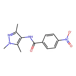4-nitro-N-(1,3,5-trimethylpyrazol-4-yl)benzamide structure