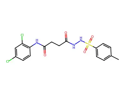 N-(2,4-dichlorophenyl)-4-{2-[(4-methylphenyl)sulfonyl]hydrazino}-4-oxobutanamide structure