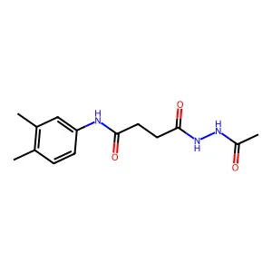 4-(2-acetylhydrazino)-N-(3,4-dimethylphenyl)-4-oxobutanamide structure