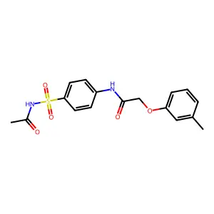 N-[4-(acetylsulfamoyl)phenyl]-2-(3-methylphenoxy)acetamide structure