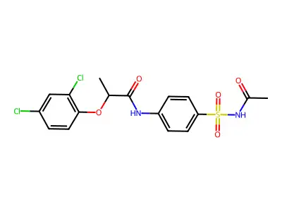 N-{4-[(acetylamino)sulfonyl]phenyl}-2-(2,4-dichlorophenoxy)propanamide structure