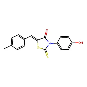 (Z)-3-(4-hydroxyphenyl)-5-(4-methylbenzylidene)-2-thioxothiazolidin-4-one structure