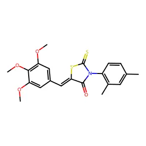 (5Z)-3-(2,4-dimethylphenyl)-2-sulfanylidene-5-[(3,4,5-trimethoxyphenyl)methylidene]-1,3-thiazolidin-4-one structure