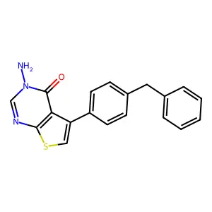 3-Amino-5-(4-benzylphenyl)thieno(2,3-d)pyrimidin-4(3H)-one structure