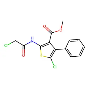 Methyl 5-chloro-2-(2-chloroacetylamino)-4-phenylthiophene-3-carboxylate structure