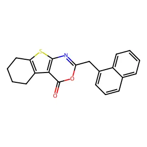 2-(naphthalen-1-ylmethyl)-5,6,7,8-tetrahydro-4H-[1]benzothieno[2,3-d][1,3]oxazin-4-one structure