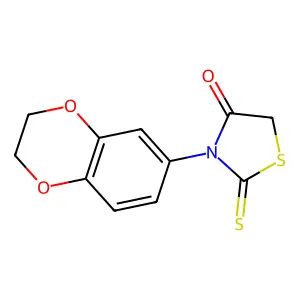 3-(2,3-Dihydro-1,4-benzodioxin-6-yl)-2-sulfanylidene-1,3-thiazolidin-4-one structure