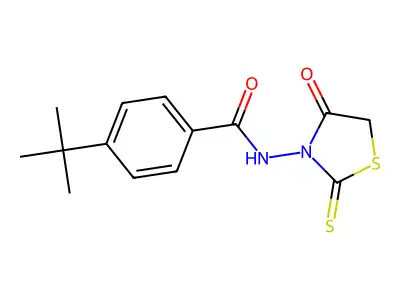 4-tert-butyl-N-(4-oxo-2-sulfanylidene-1,3-thiazolidin-3-yl)benzamide structure