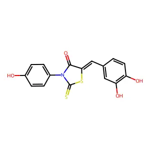 (5Z)-5-[(3,4-dihydroxyphenyl)methylidene]-3-(4-hydroxyphenyl structure