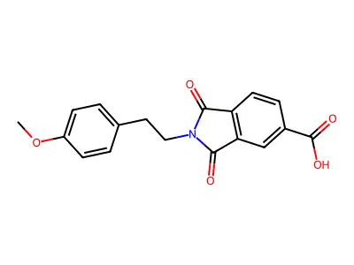 2-[2-(4-methoxyphenyl)ethyl]-1,3-dioxo-2,3-dihydro-1H-isoindole-5-carboxylic acid structure