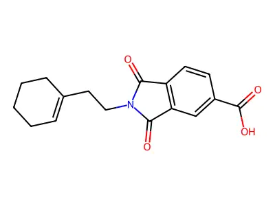 2-(2-Cyclohex-1-en-1-ylethyl)-1,3-dioxoisoindoline-5-carboxylic acid structure