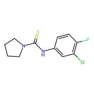 N-(3-chloro-4-fluorophenyl)-1-pyrrolidinecarbothioamide structure