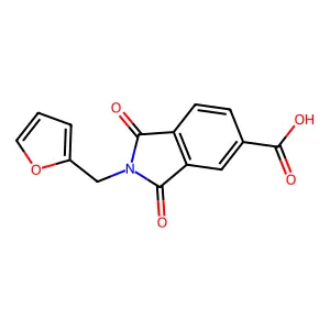 2-[(Furan-2-yl)methyl]-1,3-dioxo-2,3-dihydro-1H-isoindole-5-carboxylic acid structure