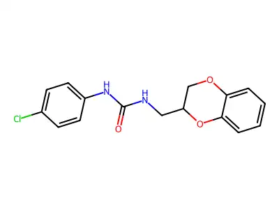 Urea, N-(4-chlorophenyl)-N'-[(2,3-dihydro-1,4-benzodioxin-2-yl)methyl]- structure