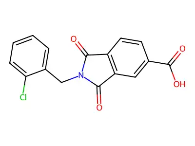 2-(2-chlorobenzyl)-1,3-dioxo-2,3-dihydro-1H-isoindole-5-carboxylic acid structure