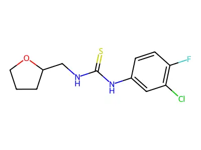 1-(3-Chloro-4-fluorophenyl)-3-(oxolan-2-ylmethyl)thiourea structure