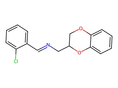 1-(2-chlorophenyl)-N-(2,3-dihydro-1,4-benzodioxin-3-ylmethyl)methanimine structure