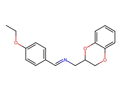 1-(2,3-dihydro-1,4-benzodioxin-2-yl)-N-(4-ethoxybenzylidene)methanamine structure