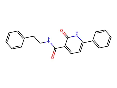 2-hydroxy-6-phenyl-N-(2-phenylethyl)pyridine-3-carboxamide structure