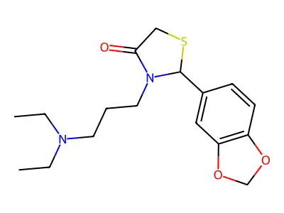 2-(1,3-Benzodioxol-5-yl)-3-[3-(diethylamino)propyl]-1,3-thiazolidin-4-one structure