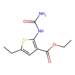 Ethyl 2-[(aminocarbonyl)amino]-5-ethyl-3-thiophenecarboxylate structure