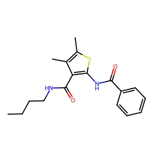 2-benzamido-N-butyl-4,5-dimethylthiophene-3-carboxamide structure