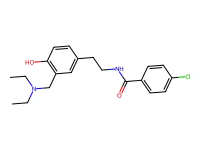 4-chloro-N-(2-{3-[(diethylamino)methyl]-4-hydroxyphenyl}ethyl)benzamide structure