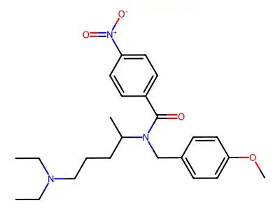 N-[5-(diethylamino)pentan-2-yl]-N-[(4-methoxyphenyl)methyl]-4-nitrobenzamide structure