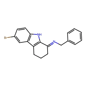 N-benzyl-N-(6-bromo-2,3,4,9-tetrahydro-1H-carbazol-1-ylidene)amine structure