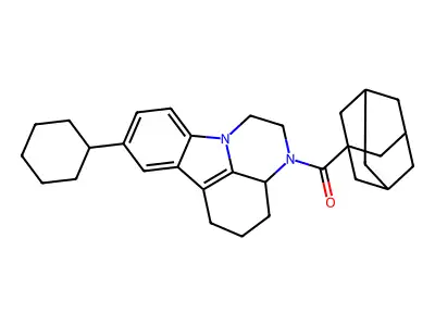 (1r,3R,5S)-adamantan-1-yl(8-cyclohexyl-3a,4,5,6-tetrahydro-1H-pyrazino[3,2,1-jk]carbazol-3(2H)-yl)methanone structure