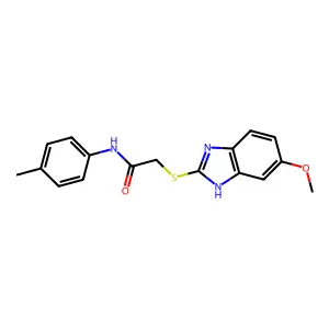 2-[(6-methoxy-1H-benzimidazol-2-yl)sulfanyl]-N-(4-methylphenyl)acetamide structure