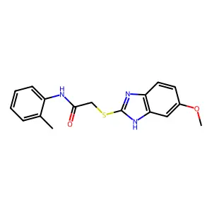 2-[(6-methoxy-1H-benzimidazol-2-yl)sulfanyl]-N-(2-methylphenyl)acetamide structure