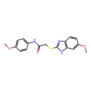 2-[(6-methoxy-1H-benzimidazol-2-yl)sulfanyl]-N-(4-methoxyphenyl)acetamide structure