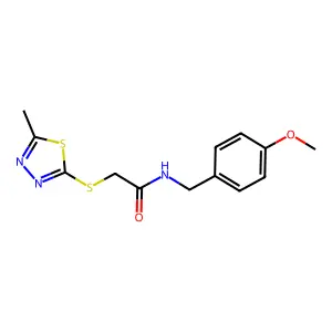 N-[(4-methoxyphenyl)methyl]-2-[(5-methyl-1,3,4-thiadiazol-2-yl)sulfanyl]acetamide structure