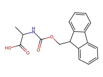 (2R)-2-{[(9H-fluoren-9-ylmethoxy)carbonyl]amino}propanoic acid structure